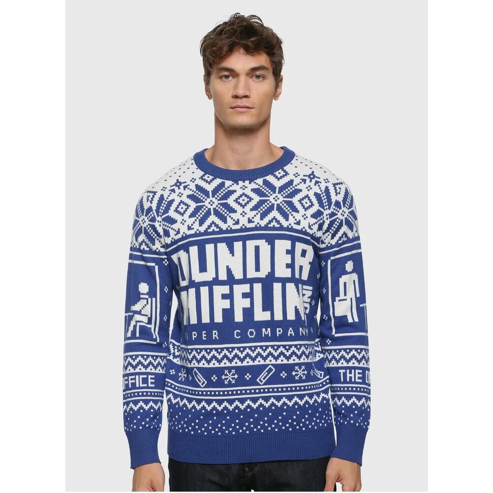 The Office Dunder Mifflin Paper Company Unisex Ugly Christmas Sweater Small